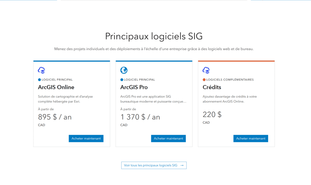 arcgis pricing fr