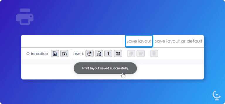 Save custom print layout