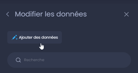 Capture d'écran montrant ajouter des donnees dans CartoVista lors de édition les données
