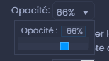 Capture d'écran montrant configurations de la legende opacite dans CartoVista lors de création et personnaliser une analyse thématique