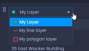Screenshot showing data table layer selection in CartoVista when filtering and sort data using the data table