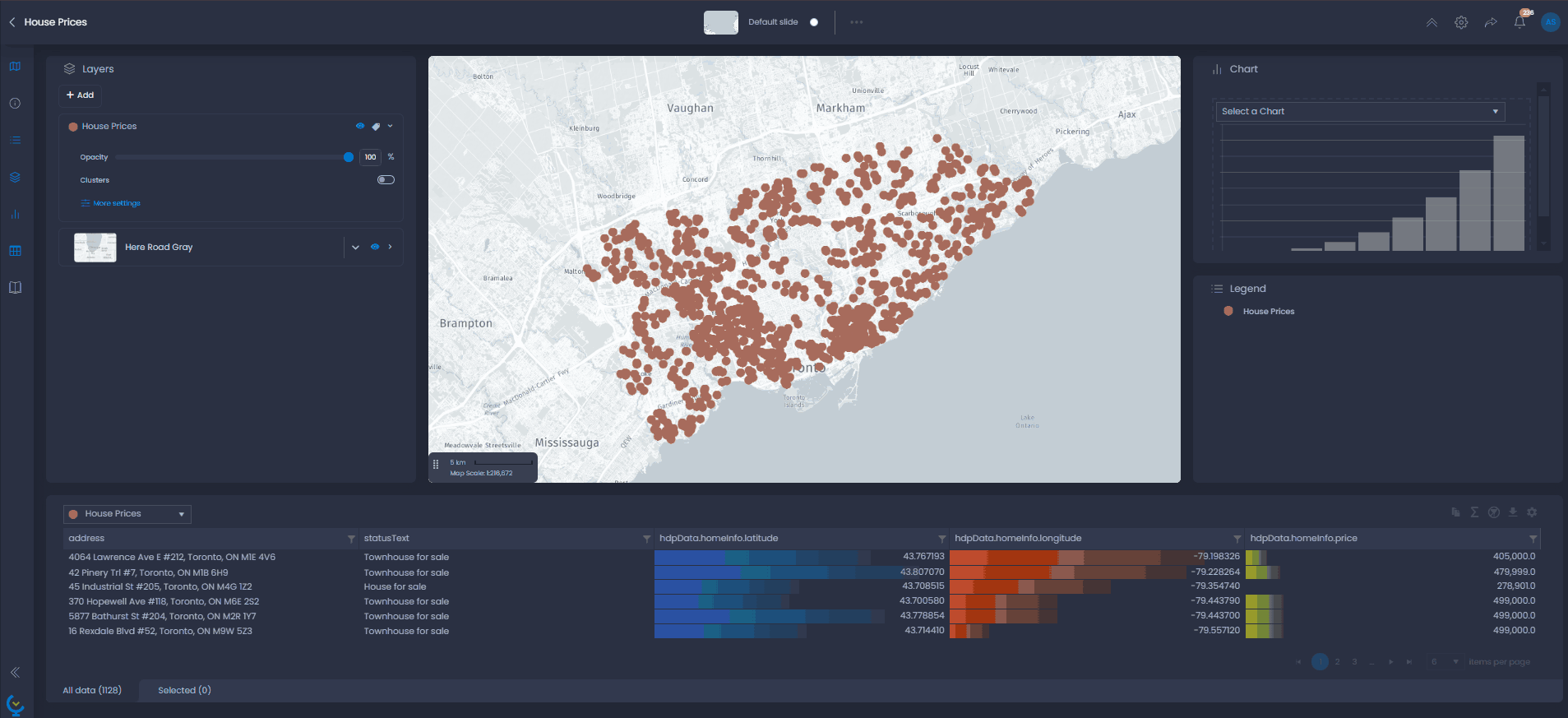 Screenshot showing image in CartoVista when display large point layers with clustering