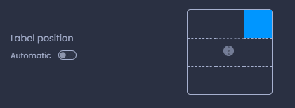 Screenshot showing label position in CartoVista when setting up labelling