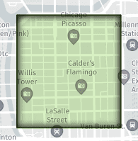 Screenshot showing polygon inner glow in CartoVista when adding visual effects and manage layer rendering