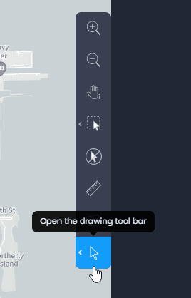 Screenshot showing annotation tool in toolbar in CartoVista when annotate a map