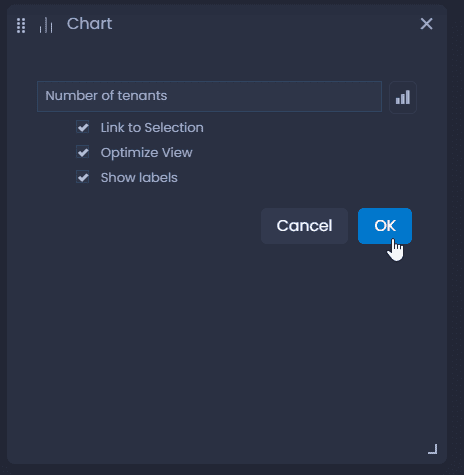 Screenshot showing chart settings in CartoVista when creating charts