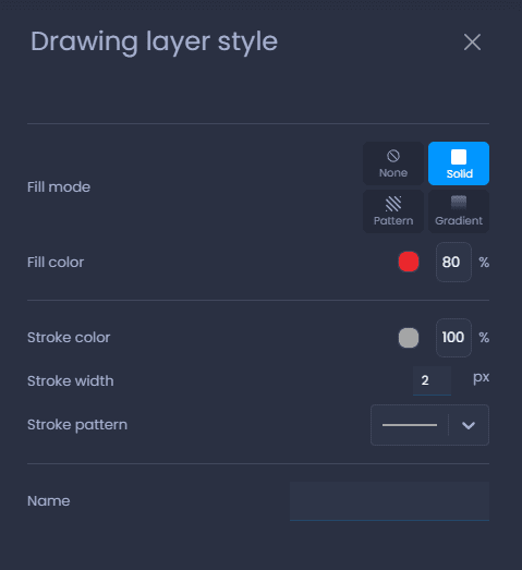 Screenshot showing drawing layer style polygon in CartoVista when annotate a map