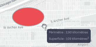 Capture d'écran montrant exemple dannotation ellipse dans CartoVista lors de annoter une carte