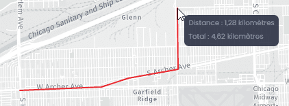 Capture d'écran montrant exemple dannotation ligne dans CartoVista lors de annoter une carte