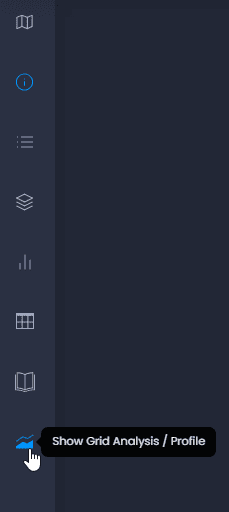 Screenshot showing grid analysis profile enabled in CartoVista when display a linear profile from grid data