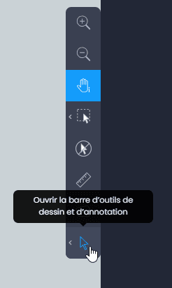 Capture d'écran montrant outil annotation dans la barre doutils dans CartoVista lors de annoter une carte