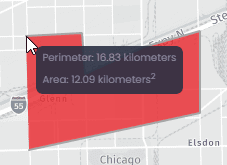 Screenshot showing polygon annotation in CartoVista when annotate a map