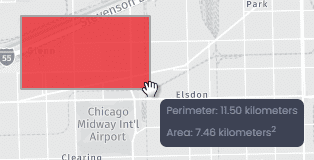 Screenshot showing rectangle annotation in CartoVista when annotate a map