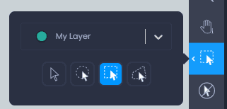 Screenshot showing select selection tool in CartoVista when select features