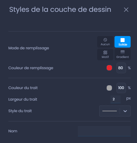 Capture d'écran montrant style dannotation polygonale dans CartoVista lors de annoter une carte