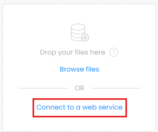 Screenshot showing se connecter en in CartoVista when importing data from a geojson live service