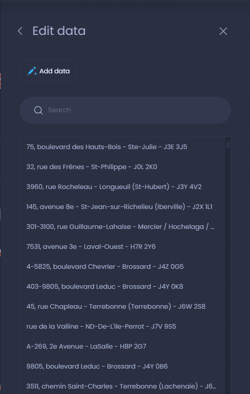 Screenshot showing editing data values in CartoVista when access the attribute table of a dataset