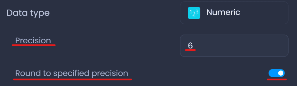 Screenshot showing numeric precision in CartoVista when data types in cartovista