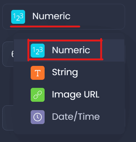 Screenshot showing numeric in CartoVista when data types in cartovista