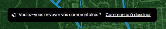 Capture d'écran montrant image 20260330 dans CartoVista lors de recueillir les commentaires du public avec l’outil de rétroaction