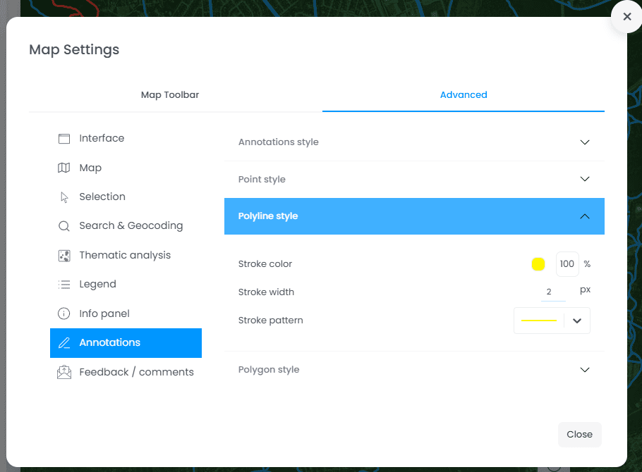 Screenshot showing image in CartoVista when collect feedback from the public using the feedback tool