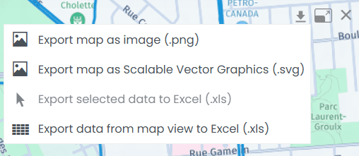 Screenshot showing image in CartoVista when exporting and print a map
