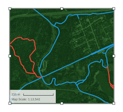 Screenshot showing image in CartoVista when exporting and print a map