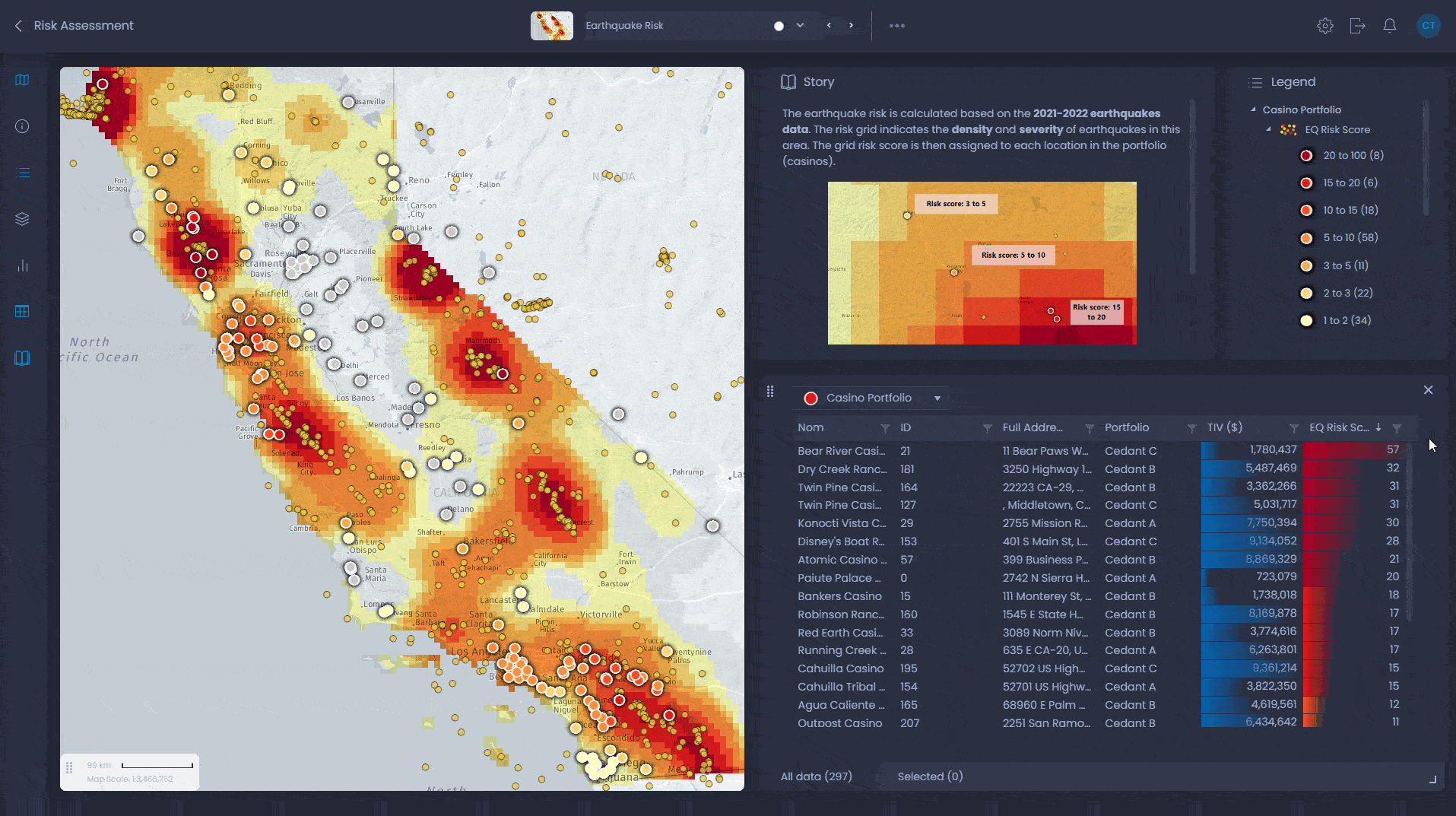 Assurance - interactive map demo in CartoVista
