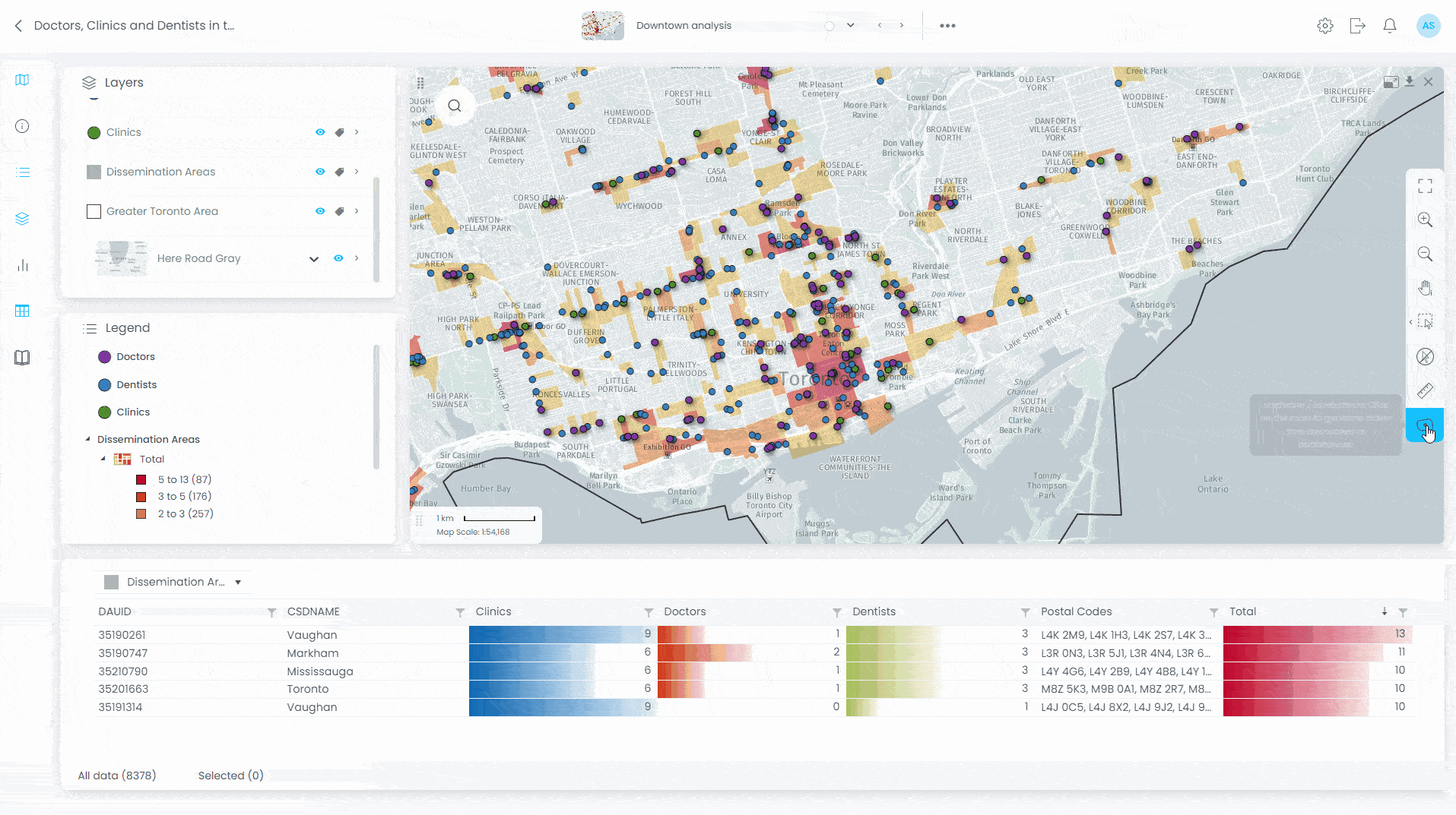 Market Analysis - interactive map demo in CartoVista