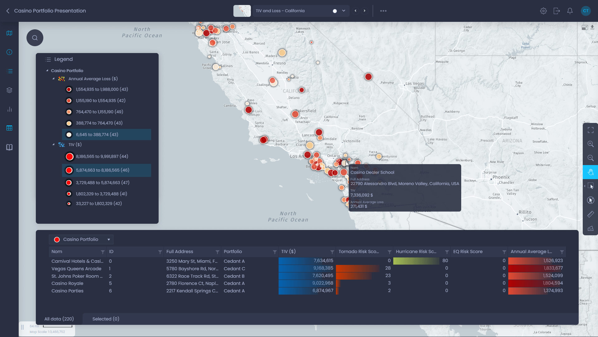 Que pouvez-vous faire dans l'interface cartographique de CartoVista ? - CartoVista platform capabilities