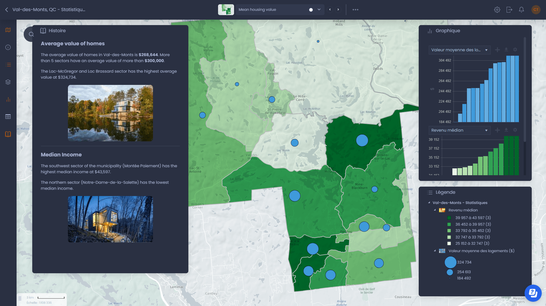 Que pouvez-vous faire dans l'interface cartographique de CartoVista ? - CartoVista platform capabilities