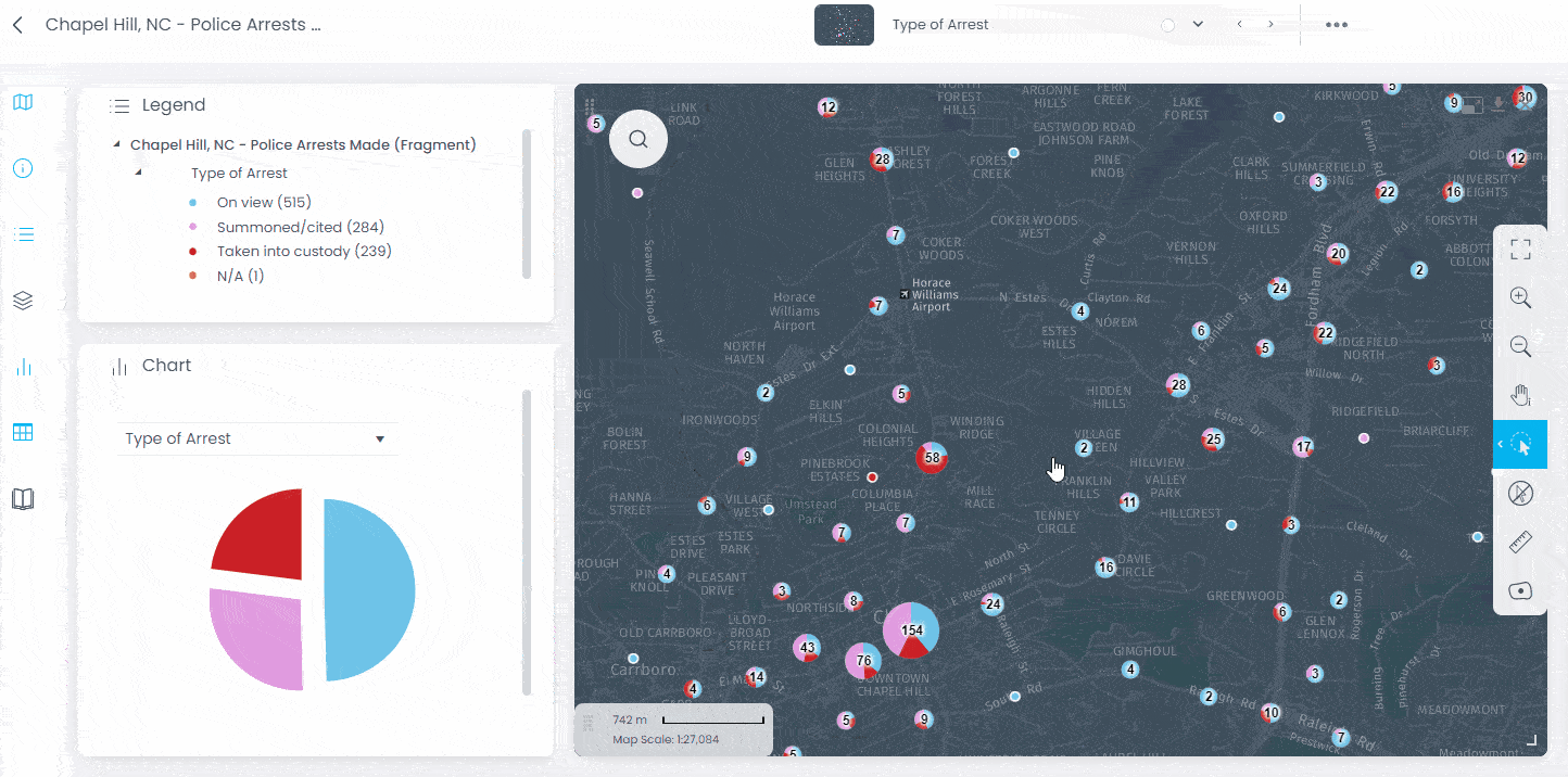 Police Service - interactive map demo in CartoVista