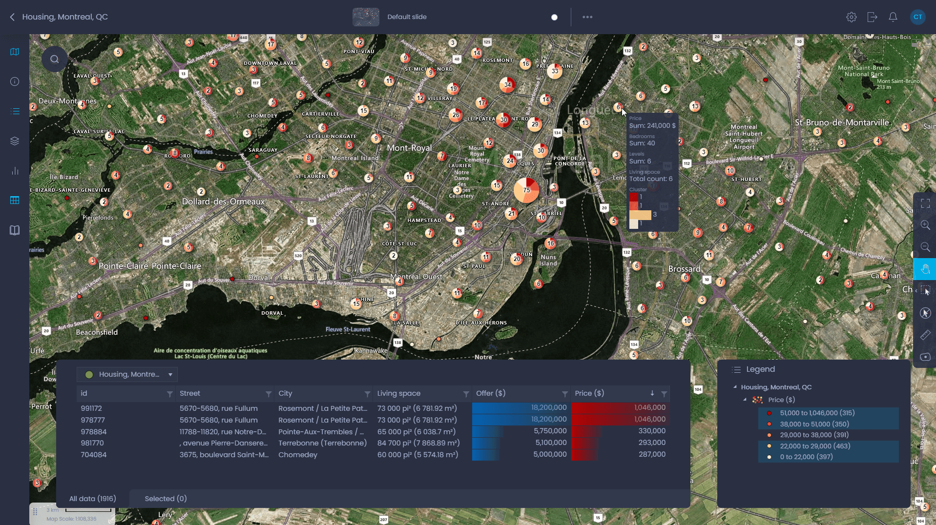 What you can do in CartoVista map interface - CartoVista platform capabilities
