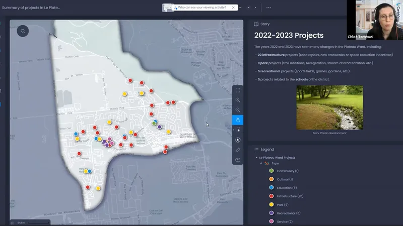CartoVista story map presentation with map and narrative panel